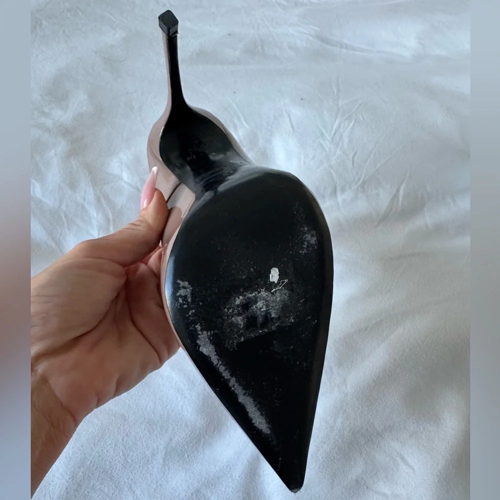 Le Silla Nude Patent Leather Point Toe Heels Size 37 - Picture 7 of 9